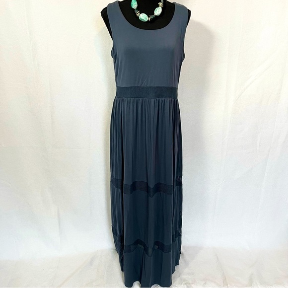 Cable & Gauge Dresses Cable Gauge Maxi Gray Sleeveless Dress With